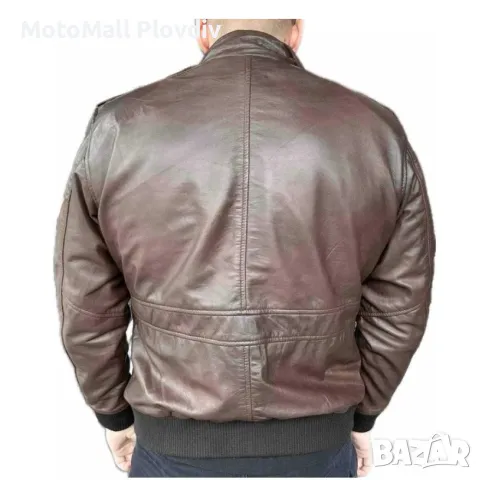Ежедневно кожено мото яке Класк Brown Motomall, снимка 3 - Аксесоари и консумативи - 49246696