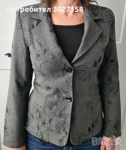 Дамско сиво сако номер 46, произведено в България, снимка 2 - Сака - 38815225