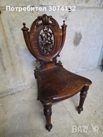 Антикварен стол с дърворезба , снимка 3 - Столове - 54229758