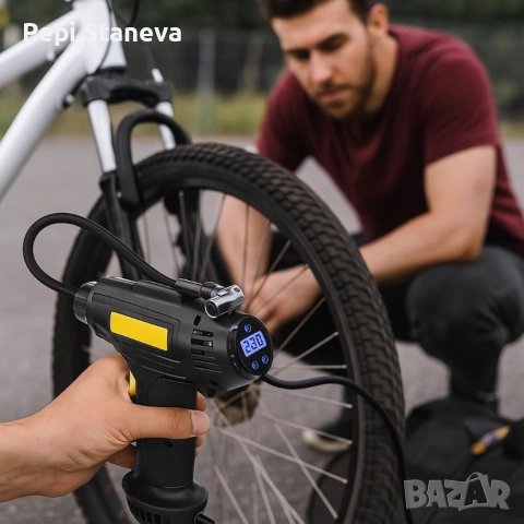 Безжичен дигитален компресор за автомобил, снимка 6 - Аксесоари и консумативи - 52860726