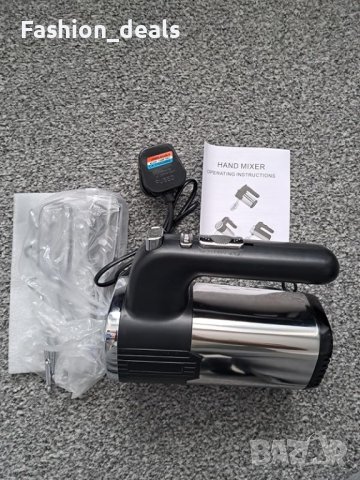 Нов Електрически ръчен миксер бъркалка 5 скорости Неръждаема стомана Кухня Дом, снимка 7 - Други - 42267793