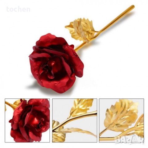 24K Gold Rose Златна роза Луксозен подарък, снимка 5 - Романтични подаръци - 39614083