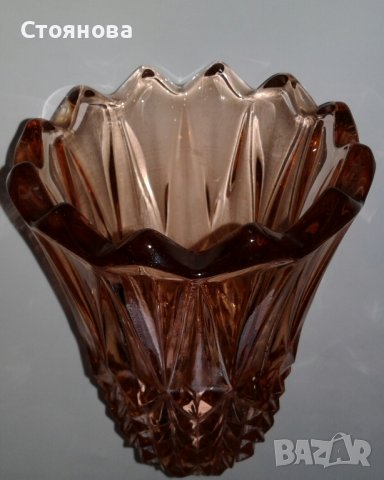 Ваза - масивно цветно релефно стъкло, снимка 6 - Декорация за дома - 26300510