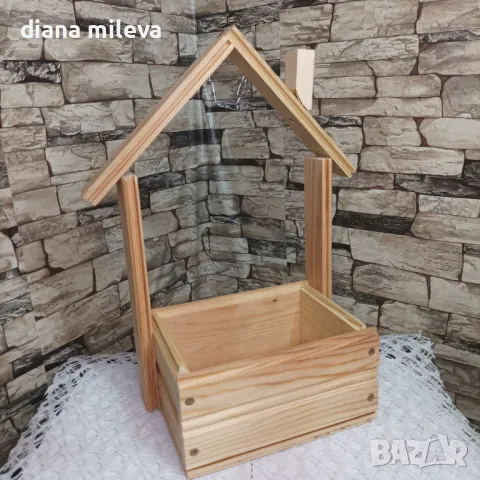 Дървена къщичка цветарник!!, снимка 1