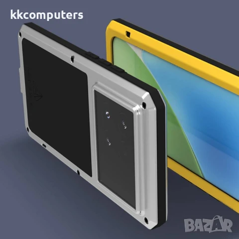 Xiaomi 15 Pro Удароустойчив LOVE MEI Метал + Силикон Калъф + Закалено Стъкло – Черен, Червен, Сребри, снимка 6 - Калъфи, кейсове - 50712939