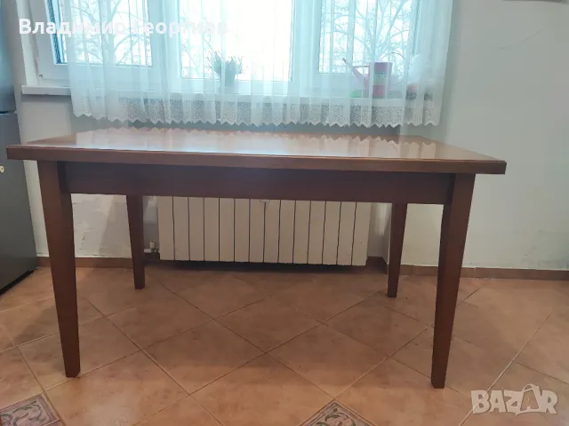 Масивна трапезна маса 140 на 80 и 4 стола, снимка 1