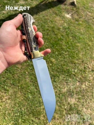 Ловен нож от n690 стомана закален на 61hrc.