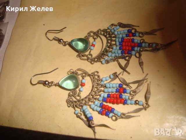 ФИНИ КРАСИВИ МЪНИСТЕНИ КРИСТАЛНИ РЕТРО АРТ СТИЛ ХЕНД-МЕЙД ОБЕЦИ ПОСРЕБРЕНИ 74131, снимка 3 - Обеци - 33846925