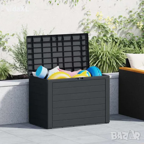 vidaXL Градински сандък за съхранение, антрацит, 78x44x55 см, снимка 3 - Ракли - 56147644