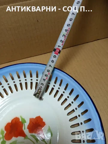 Соц Стар Емайлиран Панер Поднос Съд., снимка 5 - Антикварни и старинни предмети - 49610688