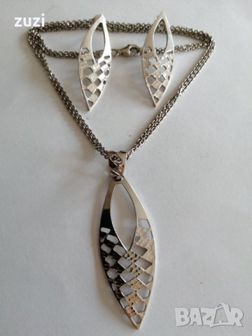Дамски комплект колие и Обеци сребро 925