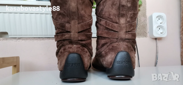 Ботуши Esprit Естествен велур 40.5н., снимка 16 - Дамски ботуши - 52957244