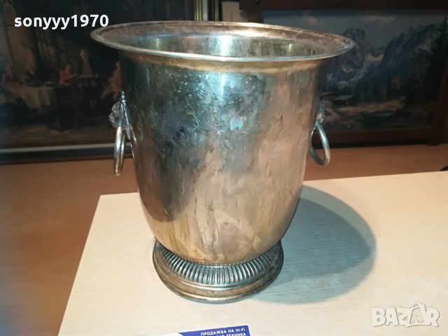 шампаниера с лъвове 24х22см-внос франция, снимка 7 - Колекции - 29477034