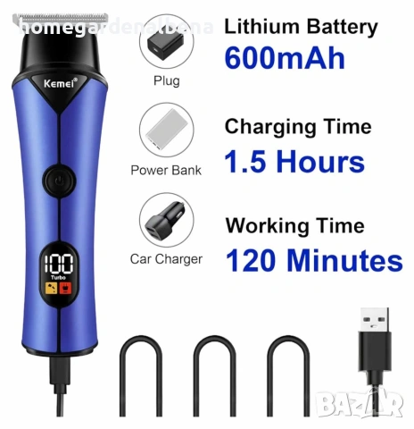 Професионална безжична машинка за подстригване Kemei KM-641, снимка 14 - Машинки за подстригване - 54076415