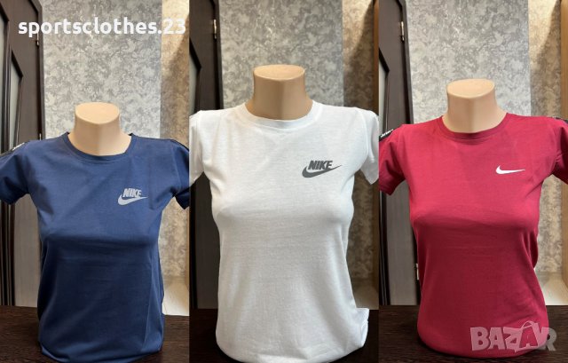 Дамски тениски Nike в червено, тъмно синьо и бяло, снимка 1 - Тениски - 44230035