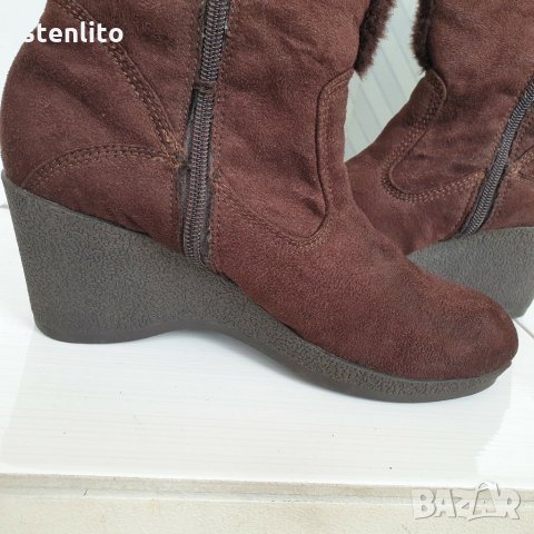 Топли дамски ботуши на удобна платформа, снимка 6 - Дамски ботуши - 31799158