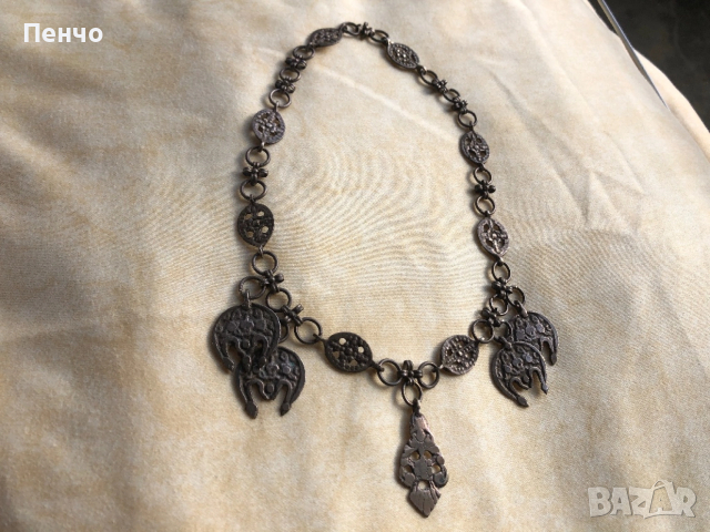 старинен, възрожденски сребърен накит/сокай, прочелник/ - сребро, сачан, снимка 2 - Антикварни и старинни предмети - 45249107