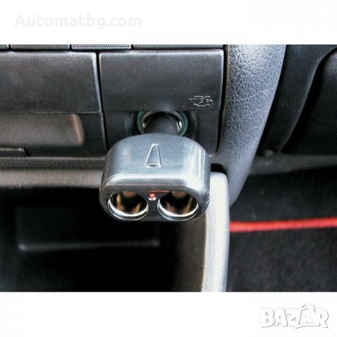 Разклонител за запалка Automat, 2 гнезда, 46005, Черен, снимка 2 - Аксесоари и консумативи - 34463955