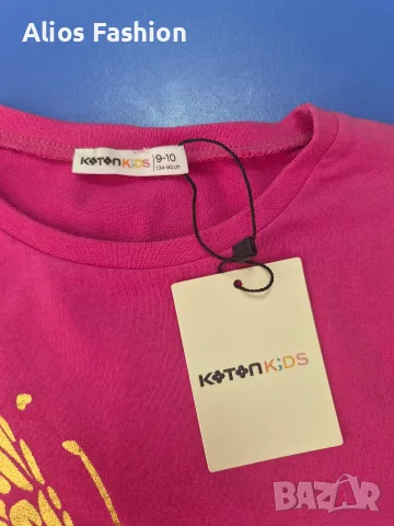 Koton детски дрехи, блуза/тениска момиче пеперуда, циклама, НОВО – 1бр. €5.99 / 3бр. €14.99, снимка 3 - Детски тениски и потници - 55845836
