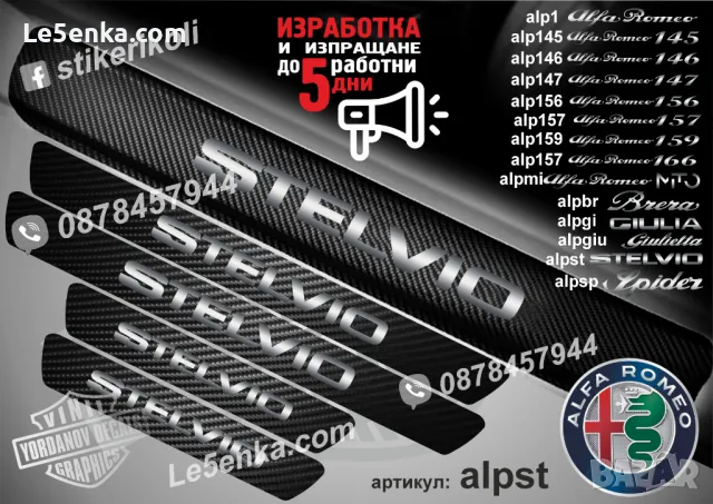 ПРАГОВЕ карбон Alfa Romeo фолио стикери alp1, снимка 14 - Аксесоари и консумативи - 39049229