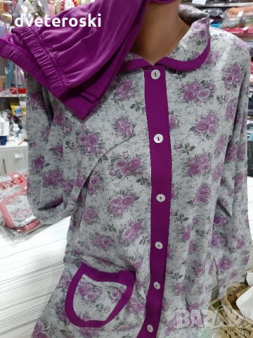 Дамска пижама с дълъг ръкав  с копчета, снимка 7 - Пижами - 30861650