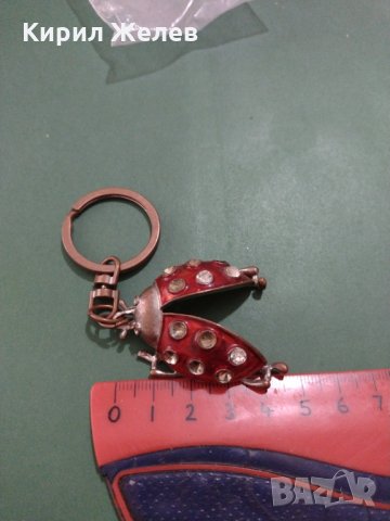 Ключодържател  метална калинка с кристали цветен емайл - 3000, снимка 4 - Други - 31223584