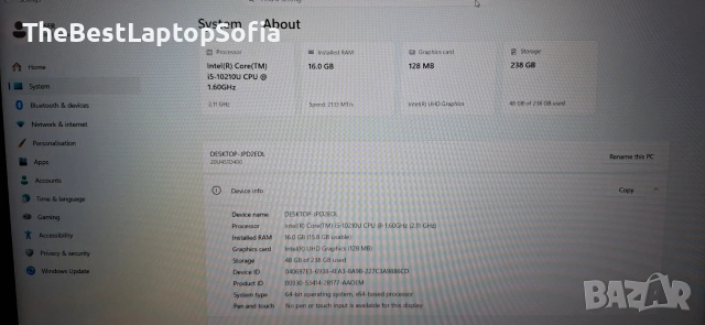 Лаптоп Lenovo ThinkPad L15, снимка 5 - Лаптопи за работа - 54251892