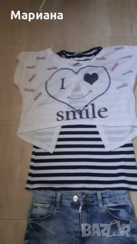 Къси дънкови панталонки с потник и болеро 