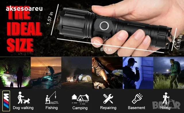 Нов Висококачествен Акумулаторен телескопичен фар с възможност за мащабиране водоустойчив работен , снимка 5 - Аксесоари и консумативи - 48769543