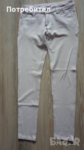 Бял еластичен панталон Л