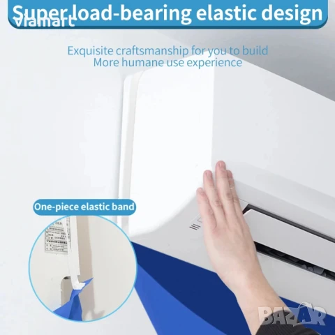 Калъф за почистване на климатик, 90 см, Водоустойчив PVC, За вътрешно тяло без демонтаж, Син, снимка 3 - Други - 51228552