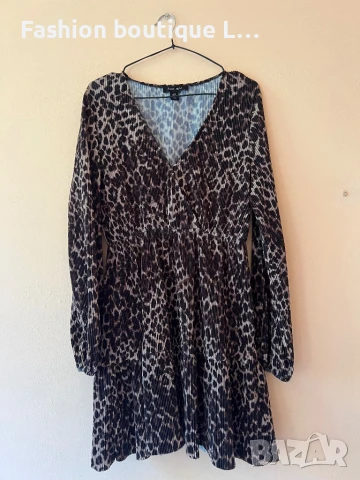 Тигрова рокля 38 размер с ластик в талията 🐅 , снимка 6 - Рокли - 51171073