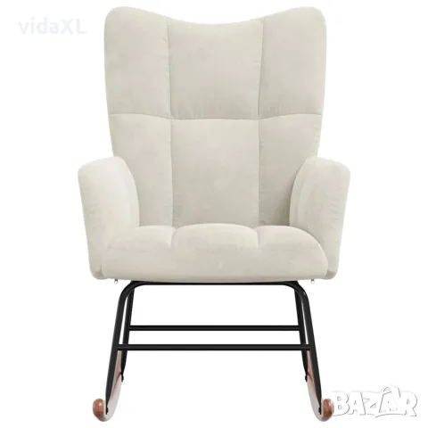vidaXL Люлеещ стол, кремаво-бял, кадифе, снимка 4 - Столове - 56146953