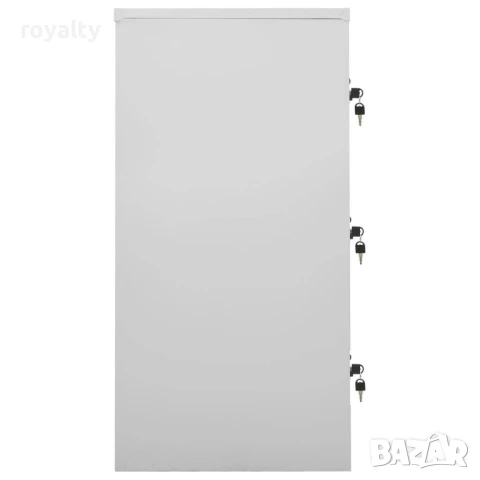 Заключващ се шкаф, светлосиво и зелено, 90x45x92,5 см, стомана, снимка 7 - Други стоки за дома - 51143017