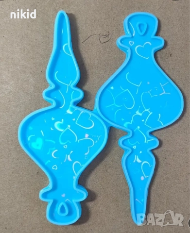 2 Висулки коледни играчки играчка висулка за елха силиконов молд форма гипс шоколад декор