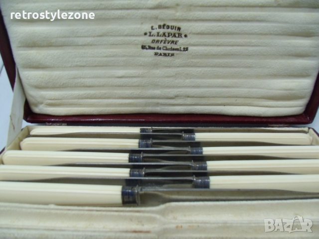 № 6177 стари френски ножчета - L.Lapar - Paris  - 9 броя с кутия   - надпис / маркировка , снимка 5 - Антикварни и старинни предмети - 36570440