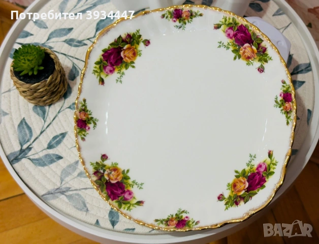 Кръгло плато Royal Albert-Old Country Roses, снимка 3 - Чинии - 53963301
