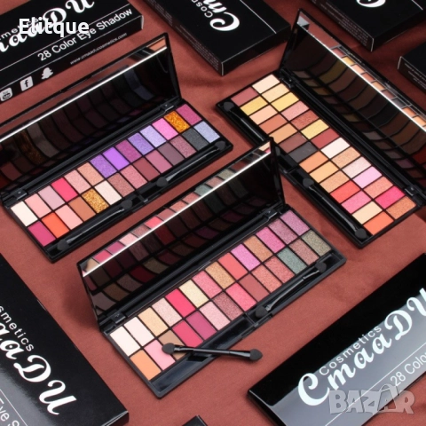 Палитра сенки за очи с 28 нюанса, 2 четки за гримиране и огледалце, снимка 7 - Други - 52832056