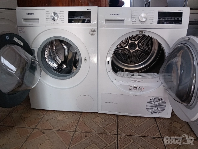 Комплект пералня и сушилня с термопомпа Сименс Siemens IQ 500 A+++ 8кг 2 години гаранция!, снимка 11 - Перални - 52809036