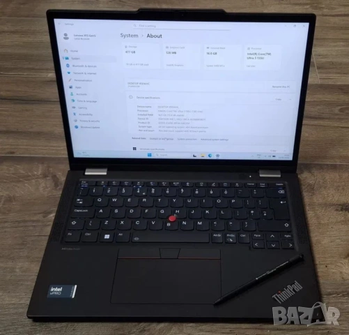 Lenovo ThinkPad X13 Yoga 2-1 Gen 5 Intel Ultra 5 135U vPro® тъчскрийн, снимка 9 - Лаптопи за работа - 54338721