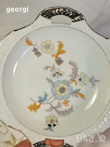 порцеланово плато с дръжки чешки порцелан Victoria  23/6, снимка 5 - Антикварни и старинни предмети - 49616927