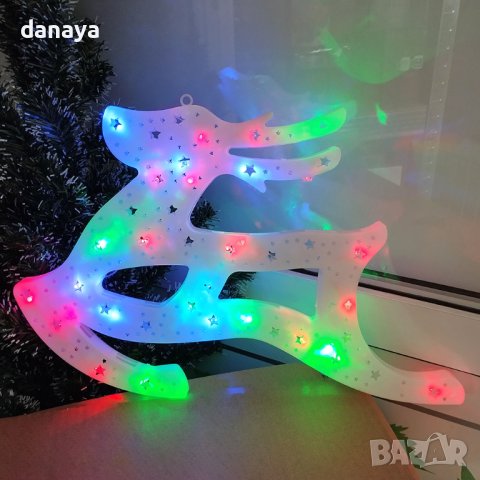 4228 Светещ коледен елен с преливащи LED свeтлини украса за стена, снимка 4 - Декорация за дома - 42673765
