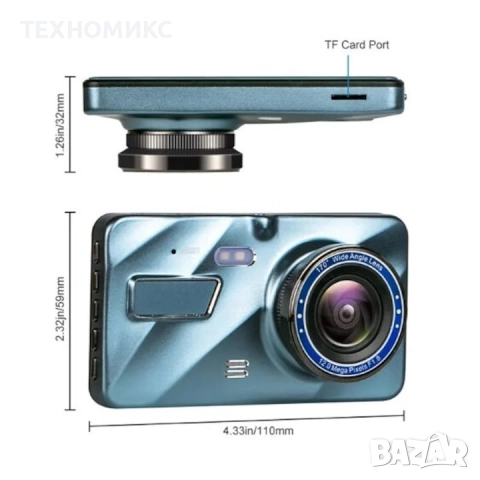 Двойна видеорегистраторна камера за кола, предна и задна, Full HD, снимка 15 - Аксесоари и консумативи - 51874142