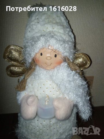 Уникално пухкаво бяло Коледно ангелче.Светещо., снимка 13 - Декорация за дома - 38515725