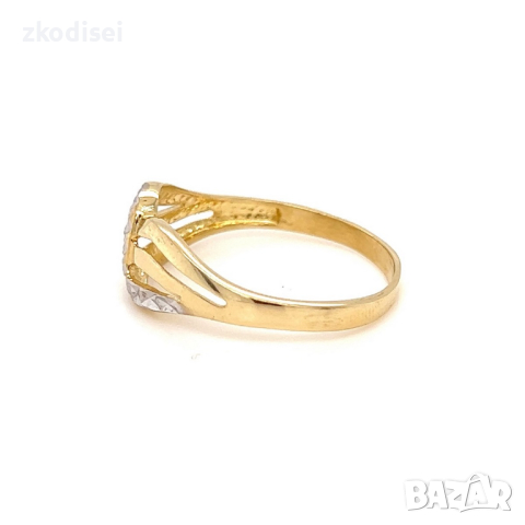 Златен дамски пръстен 2,55гр. размер:65 14кр. проба:585 модел:21998-5, снимка 2 - Пръстени - 44764768