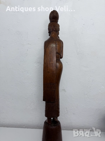 Тайландска дървена статуетка №7558, снимка 6 - Антикварни и старинни предмети - 52245077