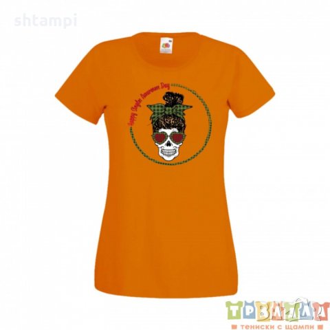 Дамска тениска Свети Валентин Valentines Day Skull Valentine's 19, снимка 2 - Тениски - 35621219