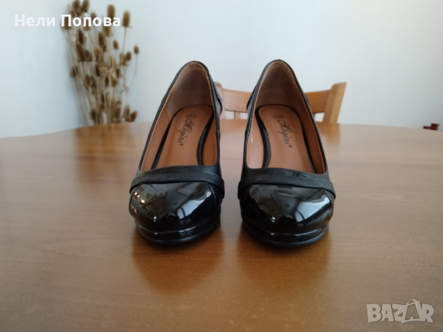 Елегантни дамски обувки от естествена кожа и лак Megias®, снимка 8 - Дамски елегантни обувки - 44571753