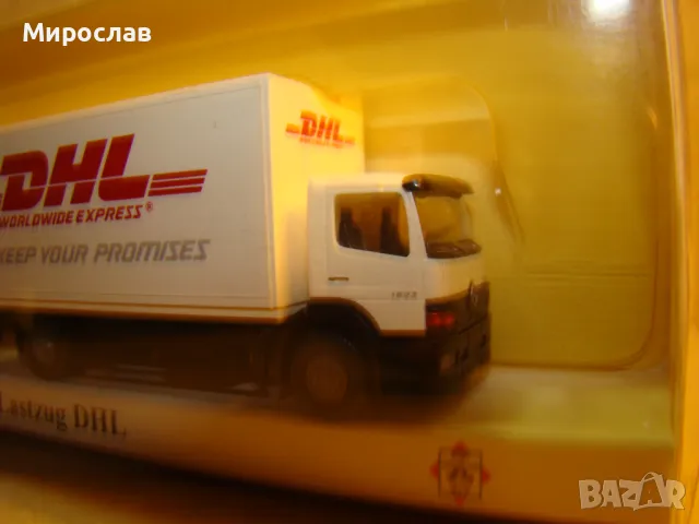 WIKING H0 1/87 MERCEDES BENZ ATEGO DHL КАМИОН МОДЕЛ ТИР ИГРАЧКА, снимка 6 - Колекции - 48165372