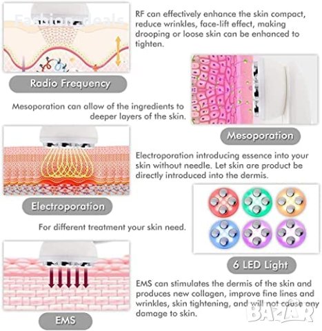 Нов Ултразвуков масажор за лице грижа за кожата Козметичен уред Красота, снимка 4 - Други - 40828687